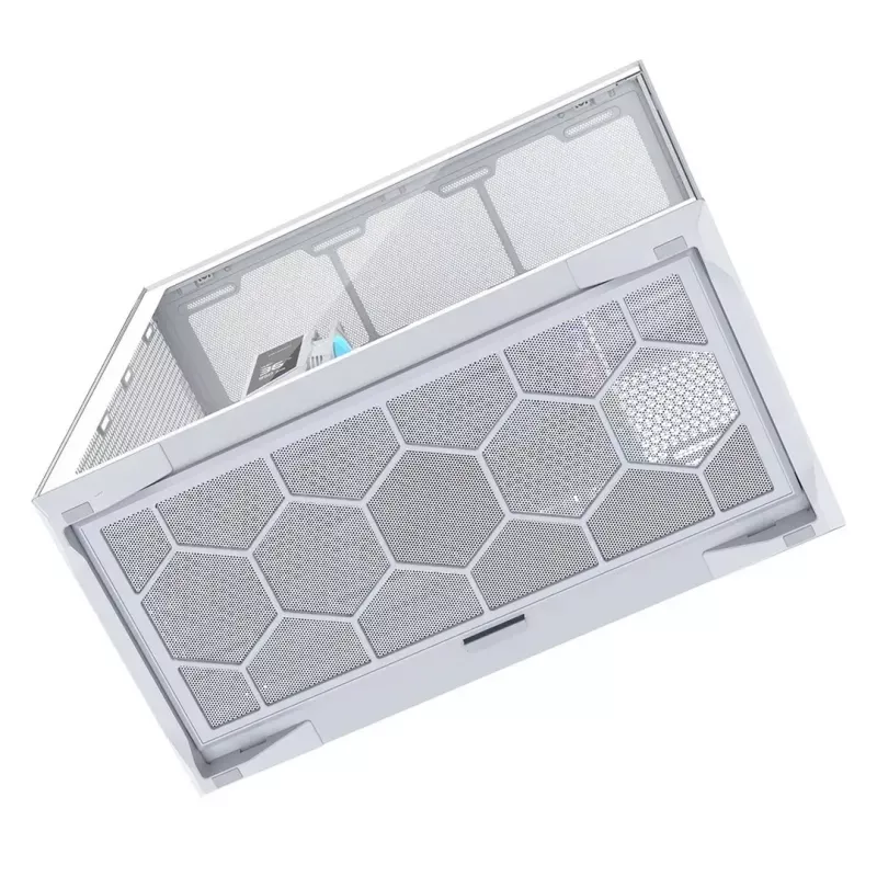 MODECOM Volcano SPACE XL FULL TOWER NF White — ARGB, grūdintas stiklas, 8 išplėtimo lizdai, iki 440 mm GPU