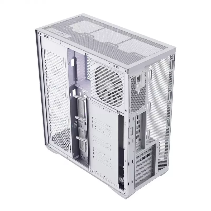 MODECOM Volcano SPACE XL FULL TOWER NF White — ARGB, grūdintas stiklas, 8 išplėtimo lizdai, iki 440 mm GPU