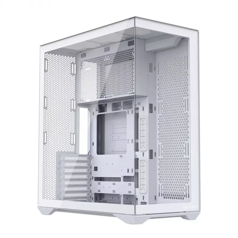 MODECOM Volcano SPACE XL FULL TOWER NF White — ARGB, grūdintas stiklas, 8 išplėtimo lizdai, iki 440 mm GPU