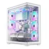 MODECOM Volcano SPACE XL FULL TOWER NF White — ARGB, grūdintas stiklas, 8 išplėtimo lizdai, iki 440 mm GPU