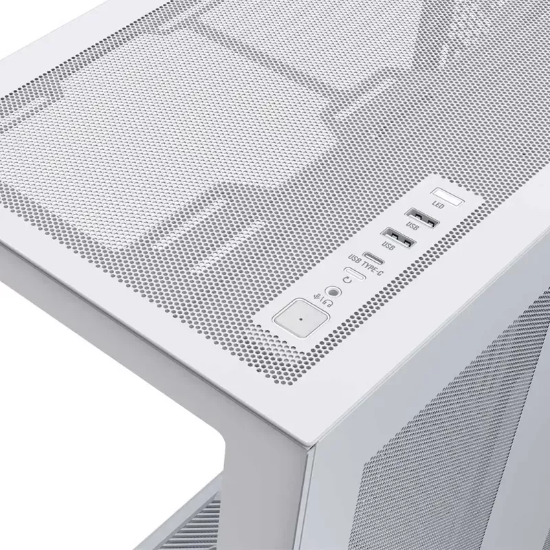 MODECOM Volcano SPACE XL FULL TOWER NF White — ARGB, grūdintas stiklas, 8 išplėtimo lizdai, iki 440 mm GPU