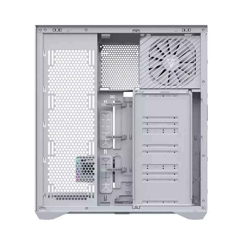 MODECOM Volcano SPACE XL FULL TOWER NF White — ARGB, grūdintas stiklas, 8 išplėtimo lizdai, iki 440 mm GPU