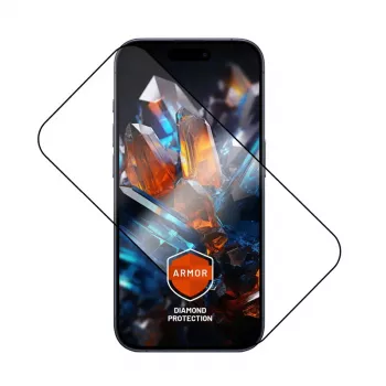FIXED Armor apsauginis stiklas Apple iPhone 17 Pro, juodas, su apsaugos nuo dulkių aplikatoriumi ir AR sluoksniu