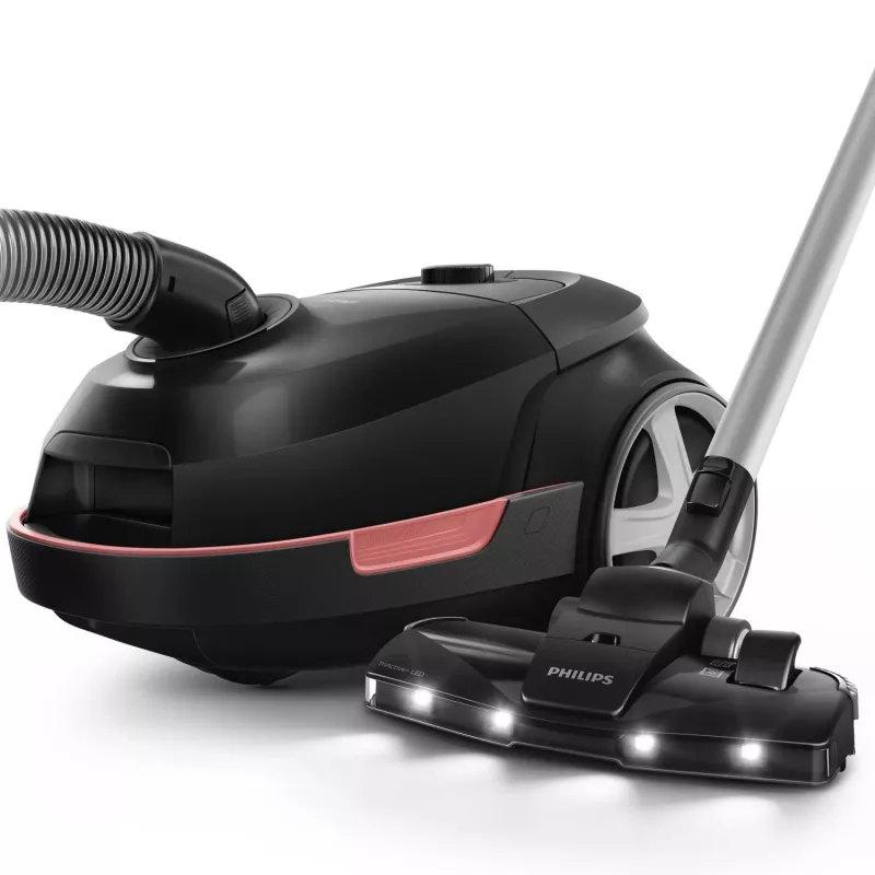 Cilindrinis dulkių siurblys Philips XD6142/12 — 900 W, 4 L dulkių maišas, HEPA filtras, juodas