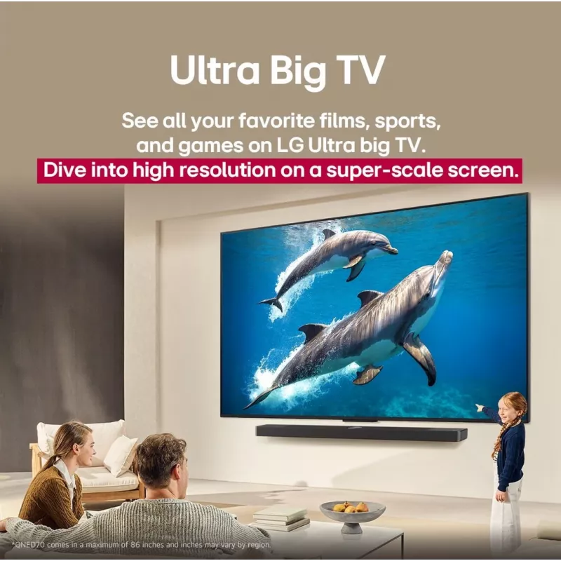 LG QNED AI 65QNED70A6A televizorius 165,1 cm (65 col.) 4K Ultra HD Smart TV Wi-Fi juodas