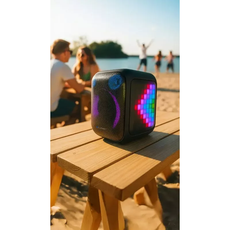 Patalpų/lauko garsiakalbių sistema BLAUPUNKT PB6LED — 40 W RMS, Bluetooth, FM, MicroSD, LED ekranas, 4500 mAh baterija