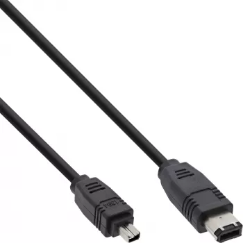InLine FireWire 400 1394 laidas 6 į 4 kištuką 1,8 m, juodas