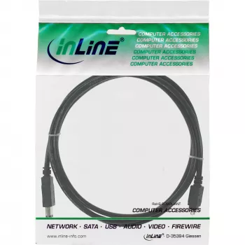InLine FireWire 400 1394 laidas 6 į 4 kištuką 1,8 m, juodas