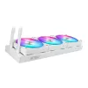 ASUS MAX Gaming LC 360 ARGB LCD White Edition – 360 mm procesoriaus skysčinis aušintuvas su 2,4 inch IPS LCD ekranu, 3× 120 mm ARGB ventiliatoriai, palaiko AM4/AM5/LGA1700