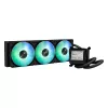 Vandens aušintuvas ASUS MAX GAMING LC 360 ARGB LCD — 360 mm radiatorius, 120 mm ventiliatoriai, palaiko AM4/AM5/LGA1700, juodas