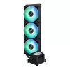 Vandens aušintuvas ASUS MAX GAMING LC 360 ARGB LCD — 360 mm radiatorius, 120 mm ventiliatoriai, palaiko AM4/AM5/LGA1700, juodas