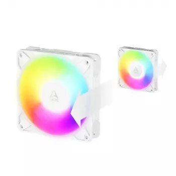 120 mm ventiliatorius Arctic Freezer P12 Pro Reverse A-RGB PWM (baltas) — 124 m³/h, FDB, kabelio skirstytuvas