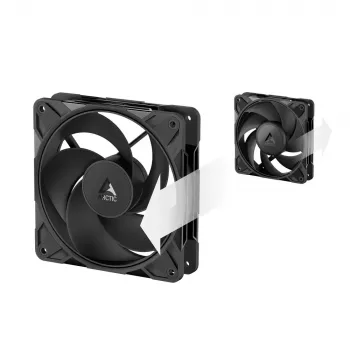 120 mm PWM A-RGB ventiliatorius Arctic Freezer P12 Pro Reverse — 124 m³/h, Fluid Dynamic Bearing, juodas