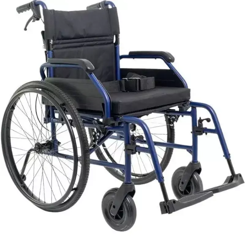 Lengvas lydinio neįgaliojo vežimėlis MDH NAVY1 — aliumininis rėmas, sėdynė 46×42 cm, max 120 kg, sulankstomas, 14,7 kg