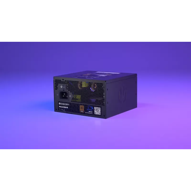 Maitinimo blokas ENDORFY Vero L6 650 W ATX 24-pin, 80 PLUS Bronze, 120 mm ventiliatorius, juodas