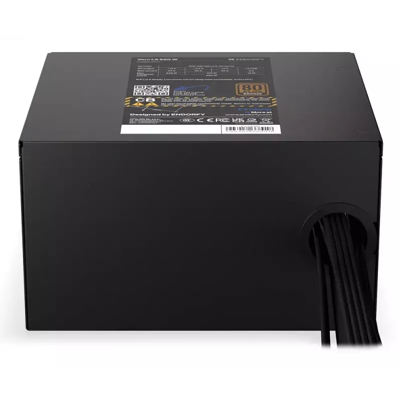 Maitinimo blokas ENDORFY Vero L6 650 W ATX 24-pin, 80 PLUS Bronze, 120 mm ventiliatorius, juodas