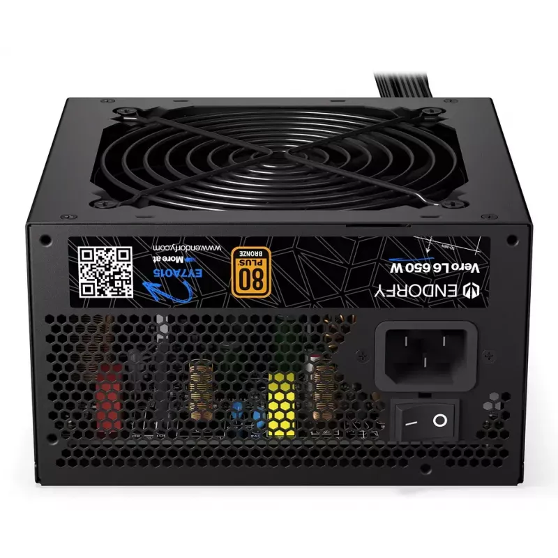 Maitinimo blokas ENDORFY Vero L6 650 W ATX 24-pin, 80 PLUS Bronze, 120 mm ventiliatorius, juodas