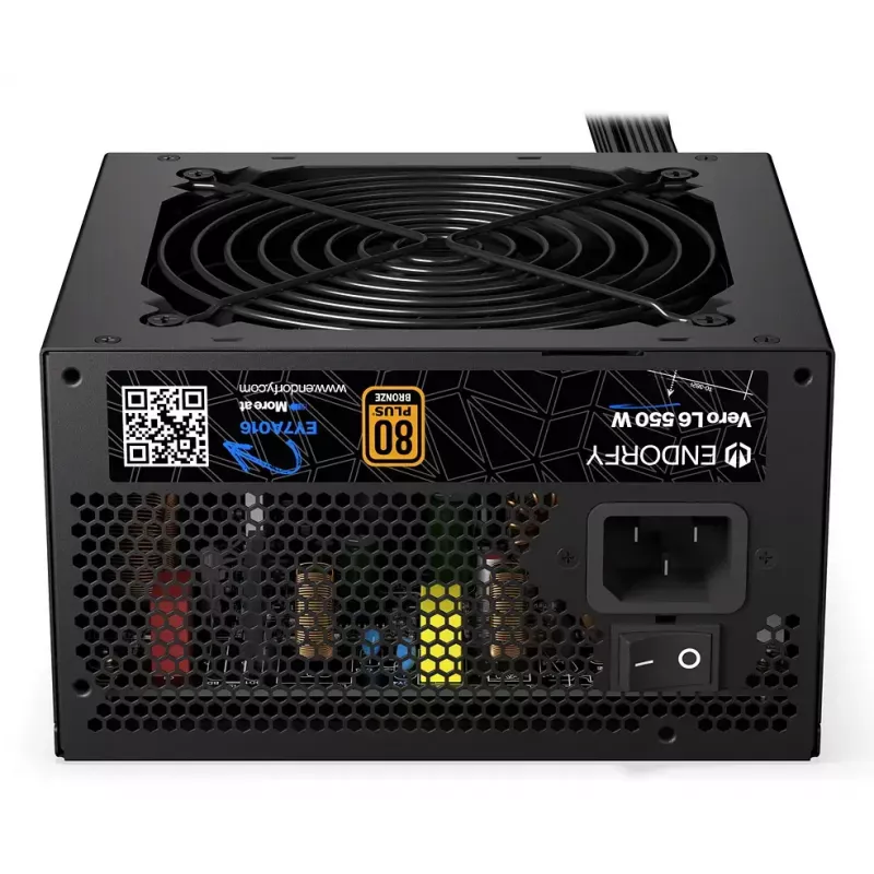 Maitinimo blokas ENDORFY Vero L6 550 W ATX 24-pin 80 PLUS Bronze, 120 mm ventiliatorius, juodas