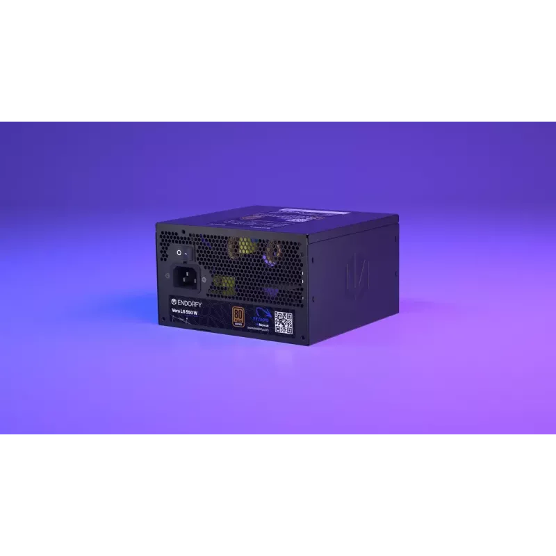 Maitinimo blokas ENDORFY Vero L6 550 W ATX 24-pin 80 PLUS Bronze, 120 mm ventiliatorius, juodas