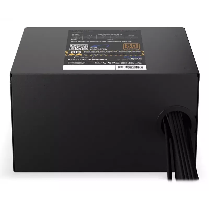 Maitinimo blokas ENDORFY Vero L6 550 W ATX 24-pin 80 PLUS Bronze, 120 mm ventiliatorius, juodas