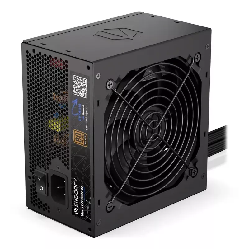 Maitinimo blokas ENDORFY Vero L6 550 W ATX 24-pin 80 PLUS Bronze, 120 mm ventiliatorius, juodas