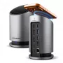 AXAGON HMC-WL9 USB-C 9-in-1 Docking Hub su belaidžiu įkrovimu, 10 Gbps, 100W PD, 8K HDMI, Ethernet