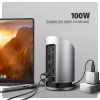 AXAGON HMC-WL9 USB-C 9-in-1 Docking Hub su belaidžiu įkrovimu, 10 Gbps, 100W PD, 8K HDMI, Ethernet