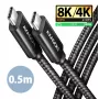 USB-C į USB-C laidas AXAGON BUCM4X-CM05AB — USB4 Gen 3x2, 40 Gbit/s, 240 W, 0,5 m, juodas
