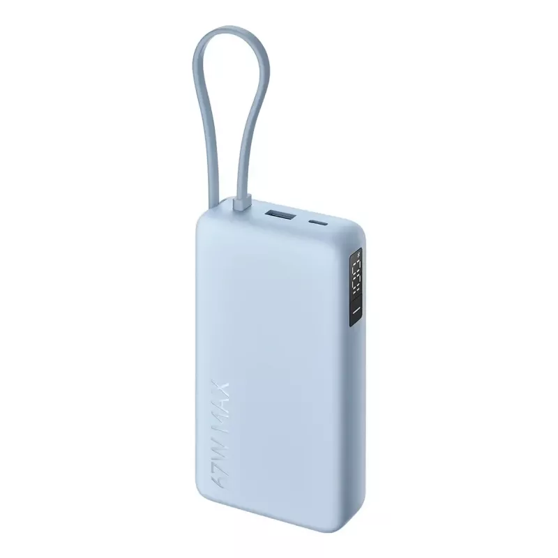 Xiaomi 67W 20000 mAh Li-Ion mėlynas – nešiojamas greitojo įkrovimo akumuliatorius su USB-A + USB-C, palaiko 3 įrenginius
