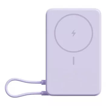 Power bank Xiaomi BHR08PAGL 5900 mAh Li-Ion su belaidžiu įkrovimu, 1x USB-C, Violetinė