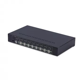 StarTech.com 8 prievadų HDMI KVM jungiklis su 1U stovo montavimo rinkiniu, 4K 60Hz HDMI 2.0, mygtukų ir karštųjų klavišų perjungimas, 4 prievadų USB šakotuvas, nepriklausomas nuo OS, atitinka TAA