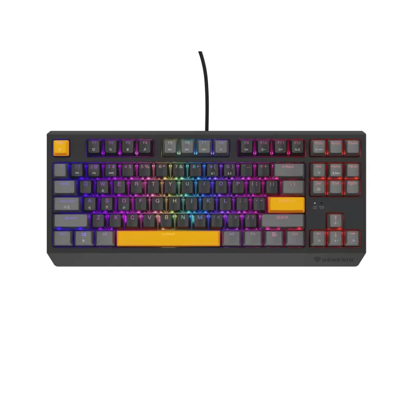 GENESIS Thor 230 TKL belaidė klaviatūra Gaming USB + RF Wireless + Bluetooth QWERTY Juoda, Pilka, Oranžinė