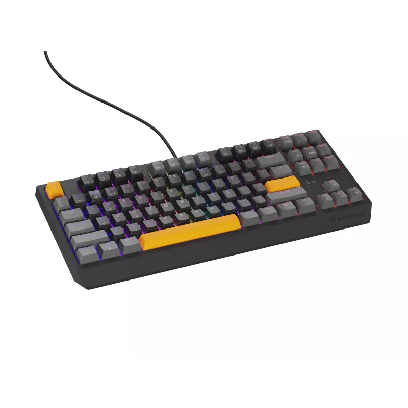 GENESIS Thor 230 TKL belaidė klaviatūra Gaming USB + RF Wireless + Bluetooth QWERTY Juoda, Pilka, Oranžinė