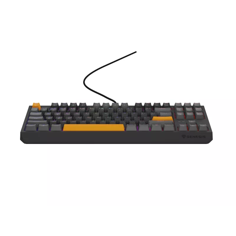 GENESIS Thor 230 TKL belaidė klaviatūra Gaming USB + RF Wireless + Bluetooth QWERTY Juoda, Pilka, Oranžinė