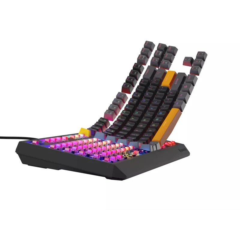 GENESIS Thor 230 TKL belaidė klaviatūra Gaming USB + RF Wireless + Bluetooth QWERTY Juoda, Pilka, Oranžinė