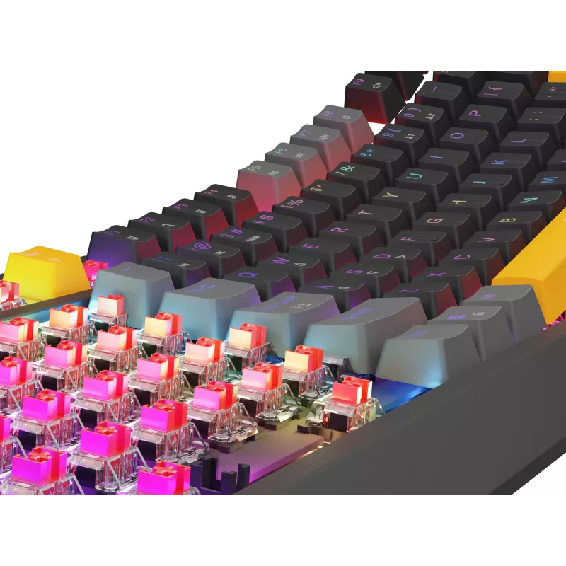 GENESIS Thor 230 TKL belaidė klaviatūra Gaming USB + RF Wireless + Bluetooth QWERTY Juoda, Pilka, Oranžinė