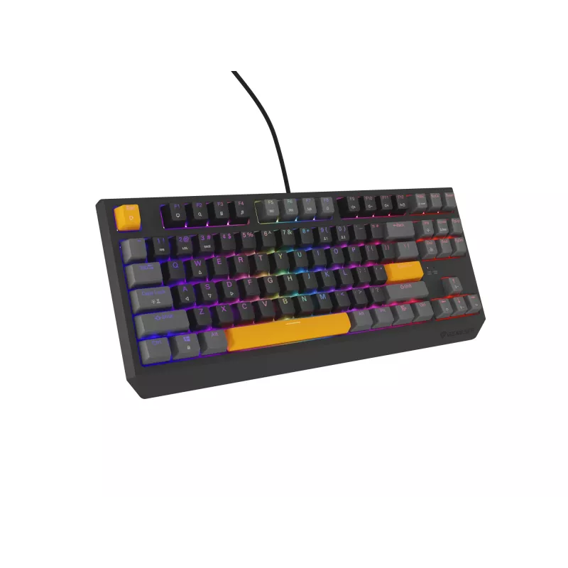 GENESIS Thor 230 TKL belaidė klaviatūra Gaming USB + RF Wireless + Bluetooth QWERTY Juoda, Pilka, Oranžinė