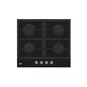 Beko HILG 642C5 SB juodas įmontuojamas 60 cm dujinė kaitlentė su 4 zonomis