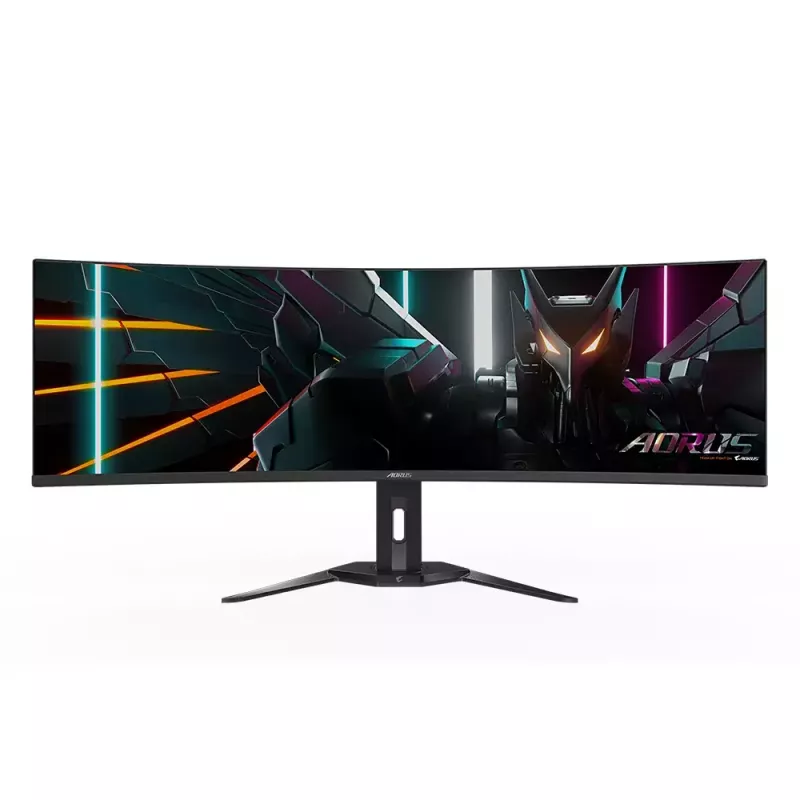 Monitorius GIGABYTE 49 colių OLED CO49DQ DQHD 5120×1440 144 Hz, HDR, FreeSync, 10 bitų, 2×HDMI 2.1, USB-C, VESA 100×100