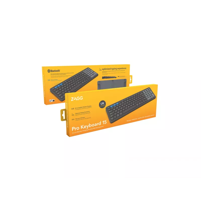 ZAGG Pro 15 belaidė klaviatūra Universal Bluetooth QWERTY UK English Juoda