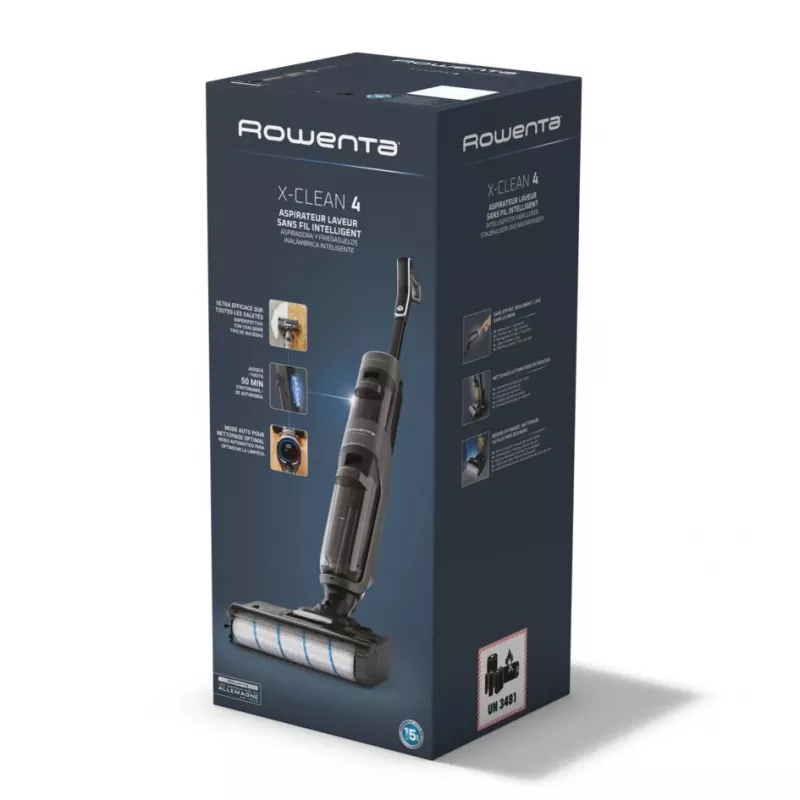 Belaidis šluotinis siurblys Rowenta X-Clean 4 GZ5035WO – sausam ir šlapiam valymui, 200 W, be maišelio, putų/vandens filtravimas, Li-Ion baterija
