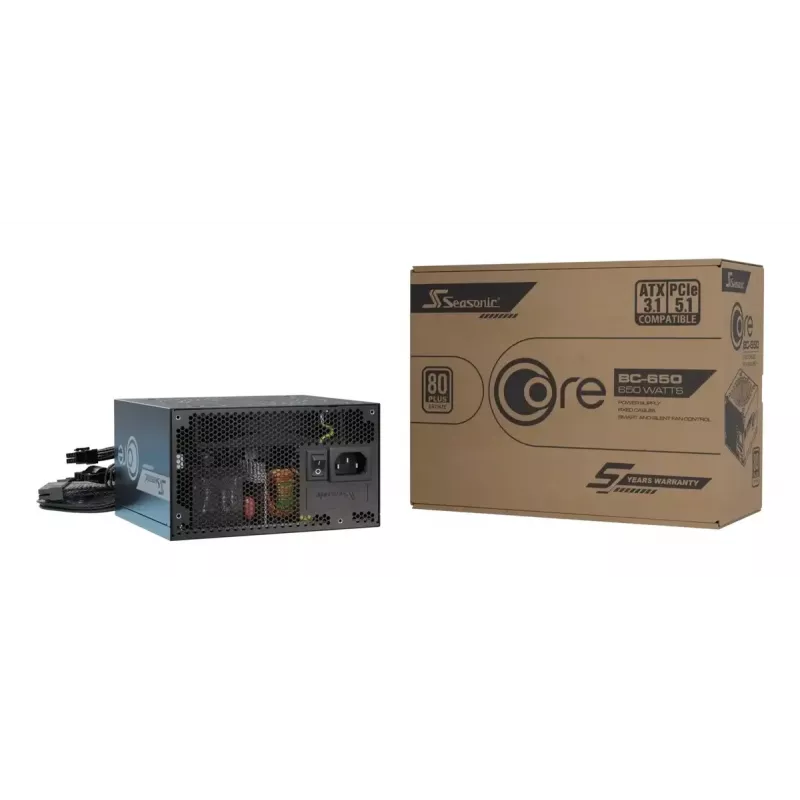 Maitinimo blokas Seasonic CORE BC-650 650W ATX 20+4 pin, 80 PLUS Bronze, juodas, 120mm ventiliatorius