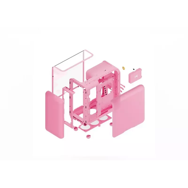 Kompiterio korpusas HYTE X50 Strawberry Milk (mid-tower, ATX/micro-ATX, model CS-HYTE-X50G-SM)