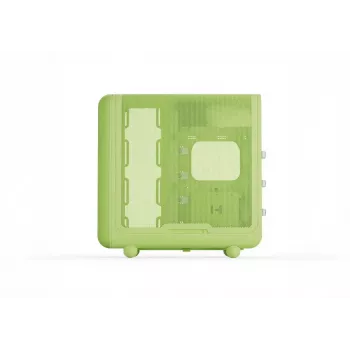 Vidutinis bokštinis korpusas HYTE X50 Matcha Milk – ATX/mATX/Mini-ITX, grūdintas stiklas, priekinė I/O