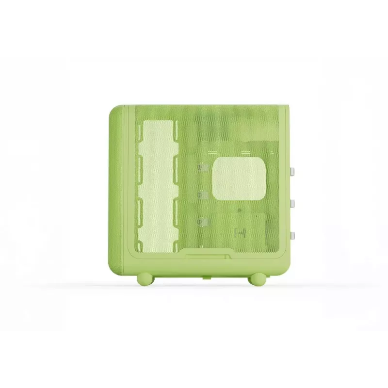 Vidutinis bokštinis korpusas HYTE X50 Matcha Milk – ATX/mATX/Mini-ITX, grūdintas stiklas, priekinė I/O