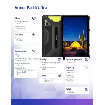 Planšetinis kompiuteris UleFone Armor Pad 4 Ultra 10.36 col. MediaTek 8GB 256GB Android