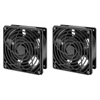 Intellinet 2 ventiliatorių vėdinimo įrenginys 19 colių sieninėms spintoms, montavimas ant stogo, 1,8 m maitinimo kabelis su EU CEE 7/7 kištuku, formatas 120 x 120 mm, įžeminimo rinkinys, juodas