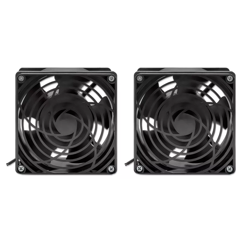 Intellinet 2 ventiliatorių vėdinimo įrenginys 19 colių sieninėms spintoms, montavimas ant stogo, 1,8 m maitinimo kabelis su EU CEE 7/7 kištuku, formatas 120 x 120 mm, įžeminimo rinkinys, juodas