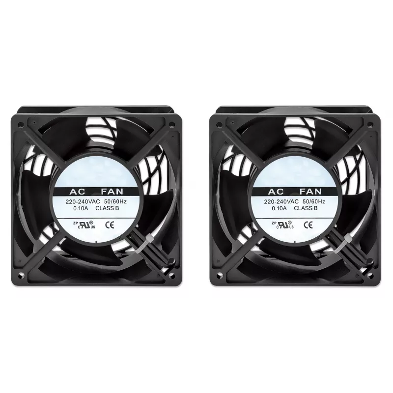 Intellinet 2 ventiliatorių vėdinimo įrenginys 19 colių sieninėms spintoms, montavimas ant stogo, 1,8 m maitinimo kabelis su EU CEE 7/7 kištuku, formatas 120 x 120 mm, įžeminimo rinkinys, juodas
