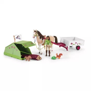 Schleich HORSE CLUB Sarah's Camping Adventure – žaidimų rinkinys su žirgu ir stovyklavimo reikmenimis